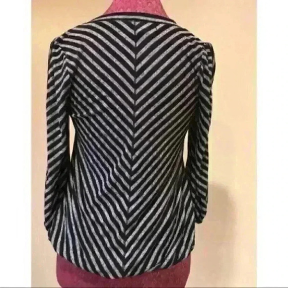Max Studio Top xs Linen Blend Striped 3/4 Sleeve - Picture 6 of 9